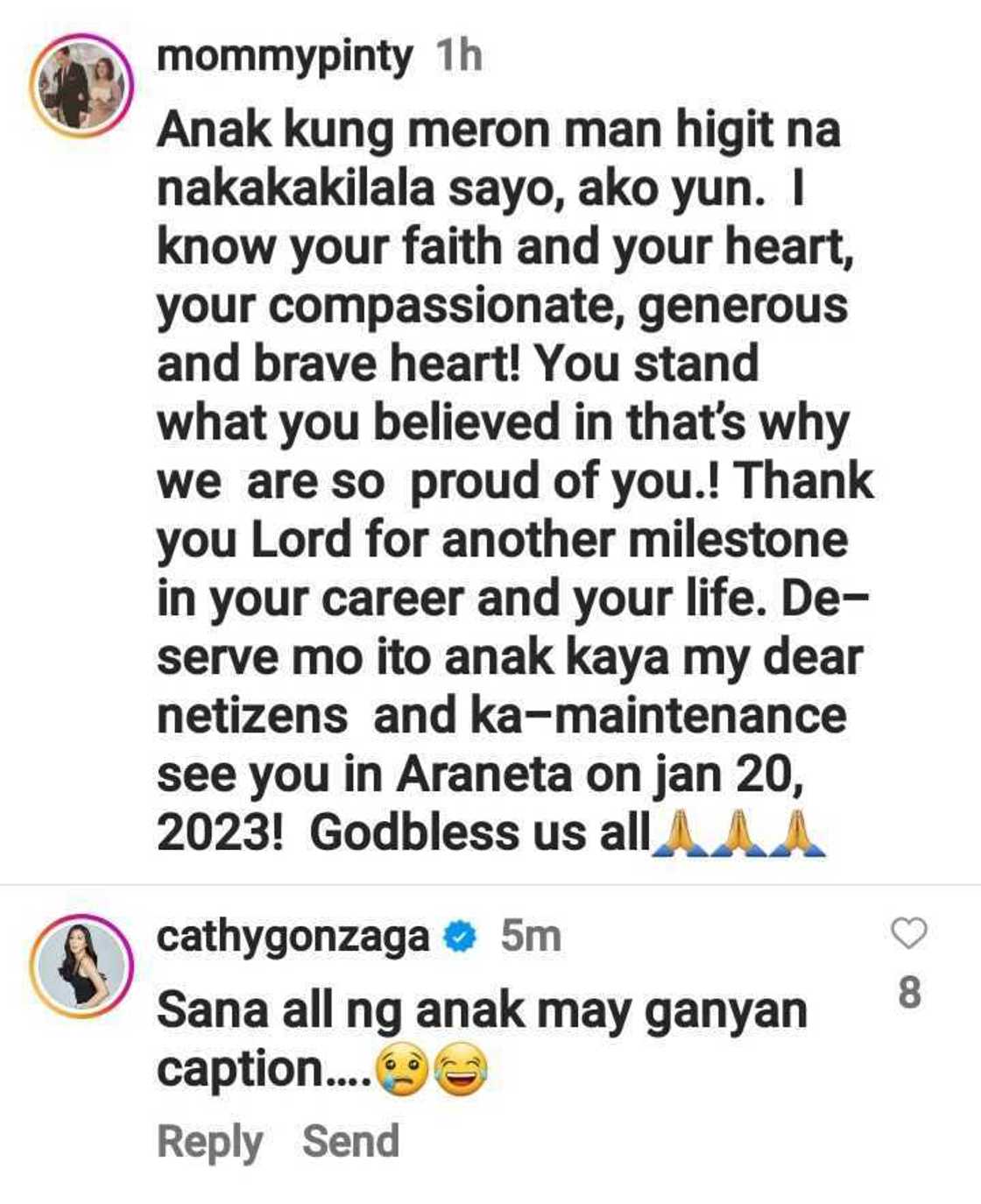 Alex Gonzaga, napa-“sana all” sa nakakaantig na post ni Mommy Pinty para kay Toni Gonzaga Alex Gonzaga, napa-“sana all” sa nakakaantig na post ni Mommy Pinty para kay Toni Gonzaga