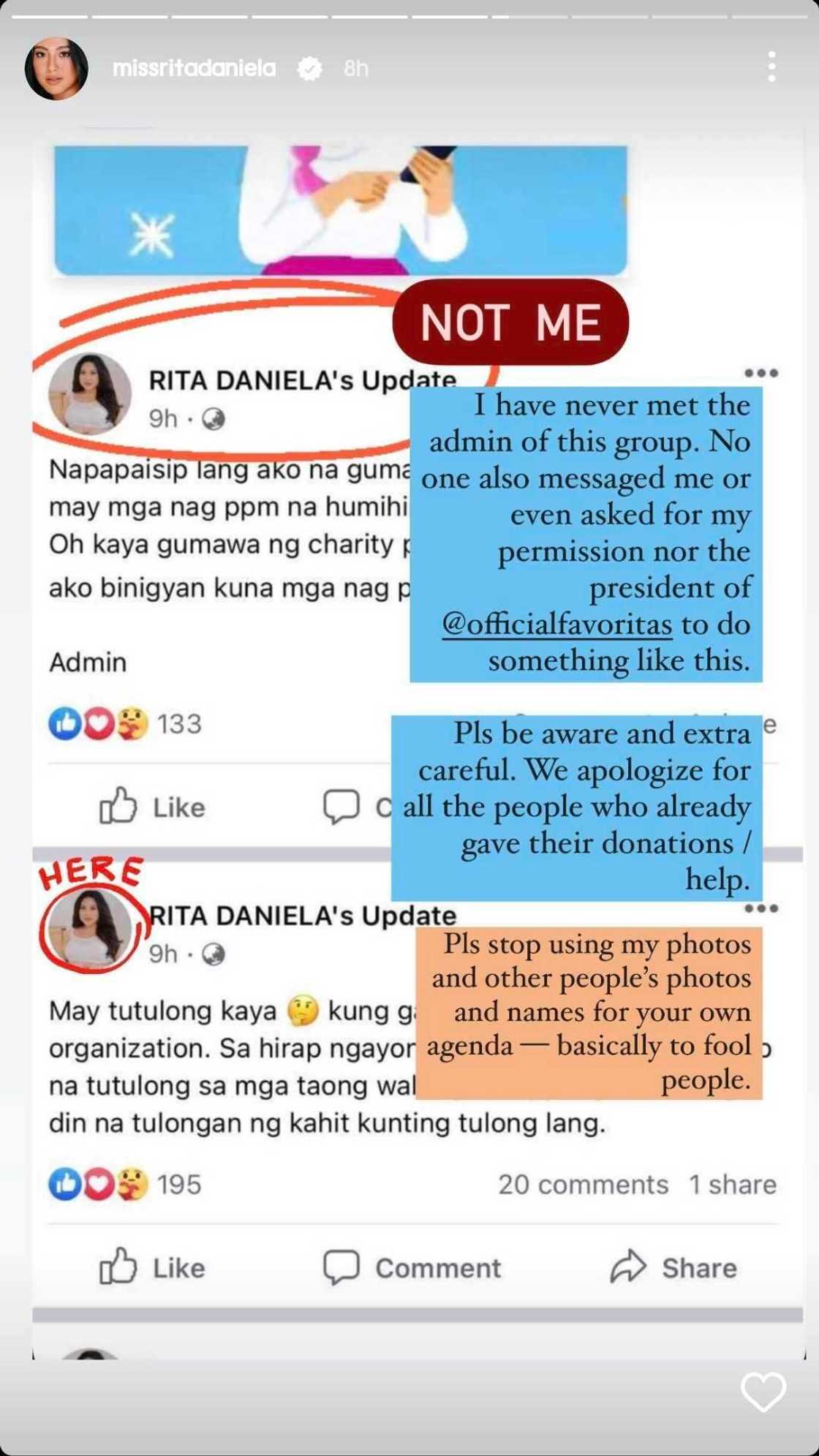Rita Daniela warns fans; expresses disappointment over fake fan page online Rita Daniela warns fans; expresses disappointment over fake fan page online