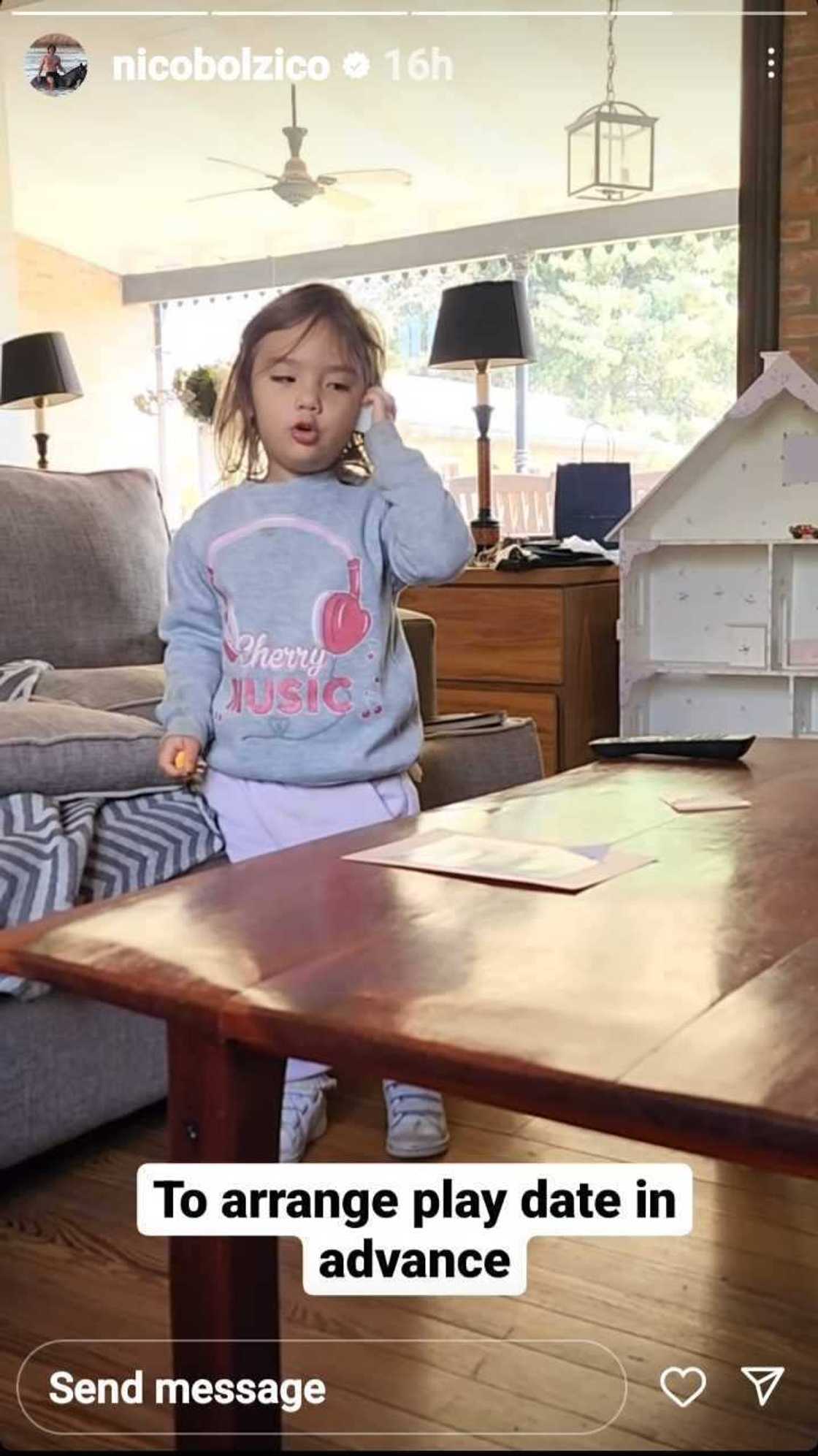 Video of baby Thylane Bolzico pretending she’s calling baby Dahlia Heussaff goes viral Video of baby Thylane Bolzico pretending she’s calling baby Dahlia Heussaff goes viral