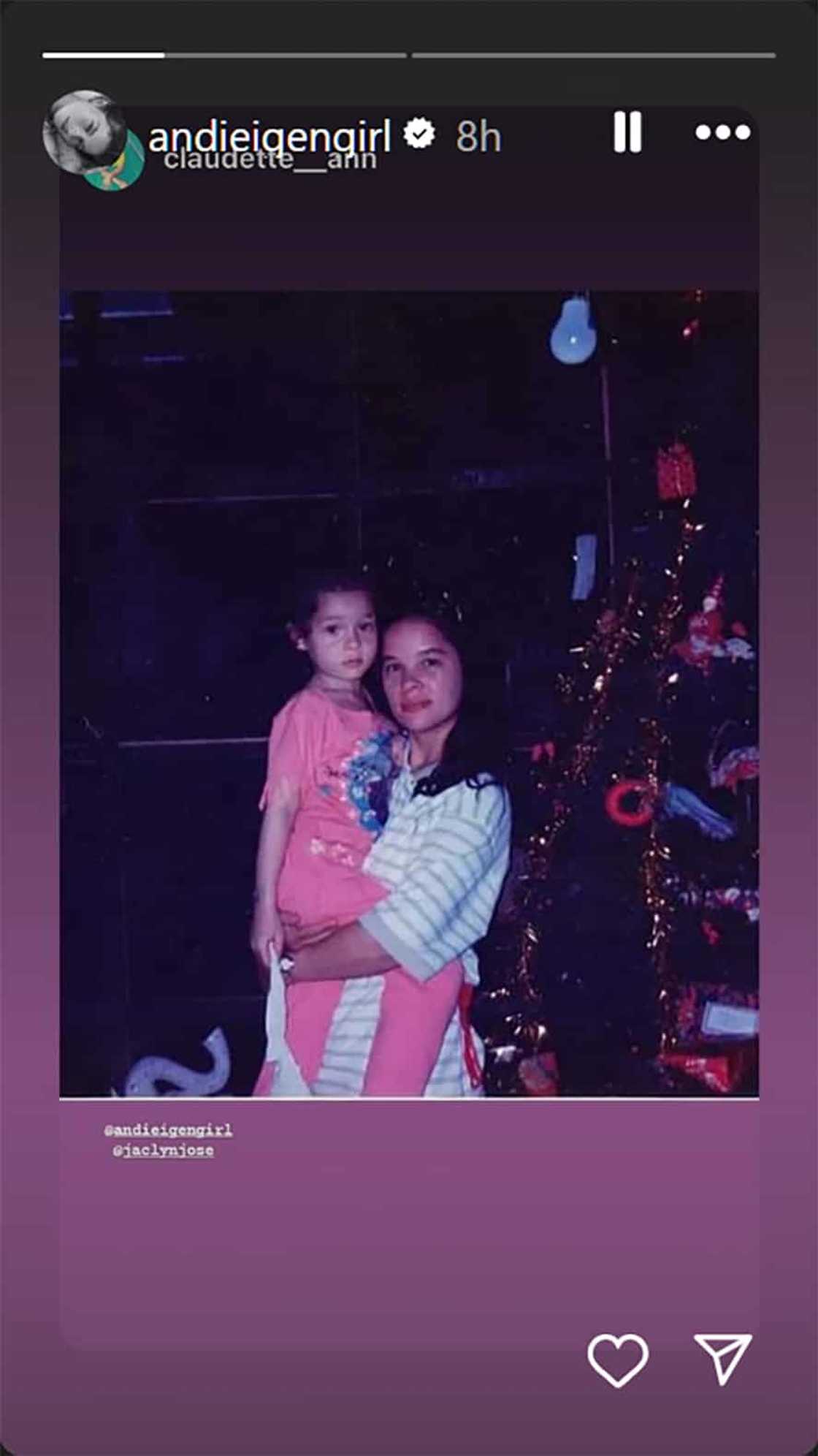 Andi Eigenmman, nirepost photo na karga siya ng kanyang inang si Jaclyn Jose noong bata pa siya