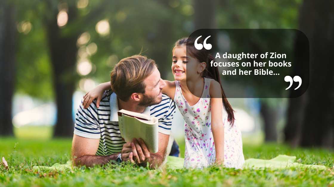 A father talking to his daughter