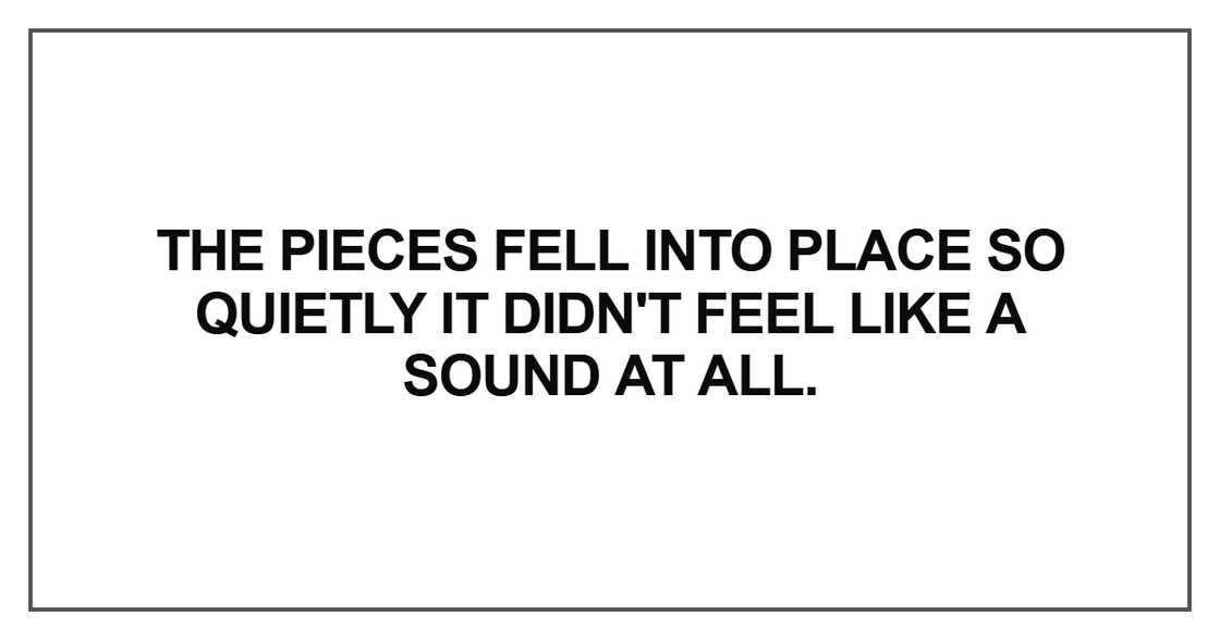 The pieces fell into place