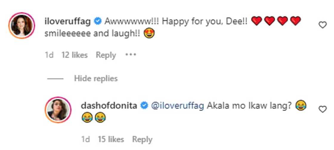 Donita Rose adorably reacts to Ruffa Guttierez's sweet comment about her love life: "Akala mo Ikaw lang?" Donita Rose adorably reacts to Ruffa Guttierez's sweet comment about her love life: "Akala mo Ikaw lang?"