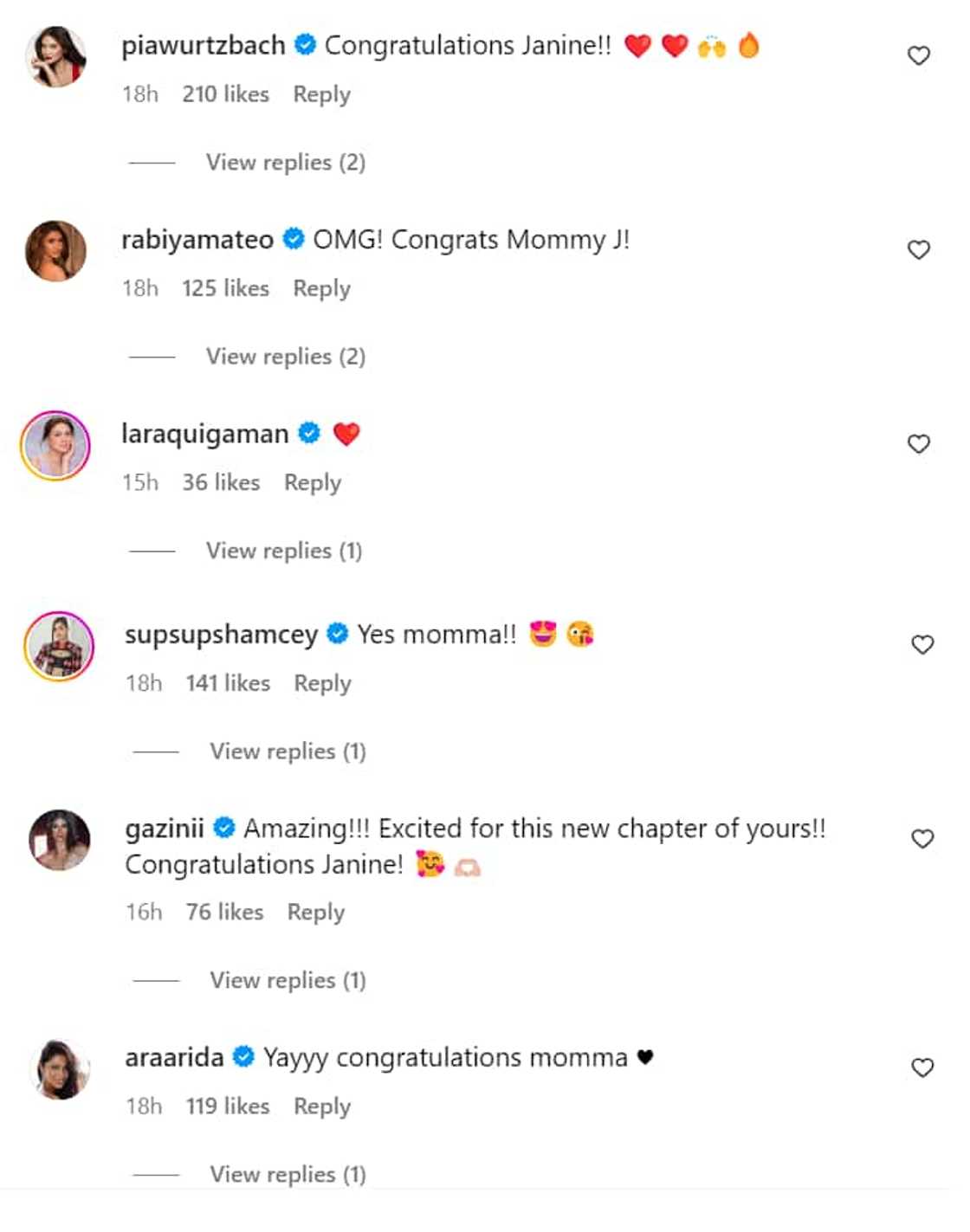 Janine Tugonon announces pregnancy with first baby; beauty queens positively react Janine Tugonon announces pregnancy with first baby; beauty queens positively react
