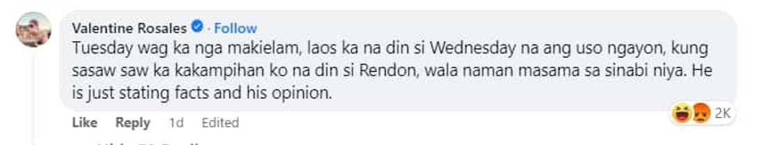 Tuesday Vargas kay Valentine Rosales: "Ano to? Parang bata na may kampihan na nagaganap?" Tuesday Vargas kay Valentine Rosales: "Ano to? Parang bata na may kampihan na nagaganap?"