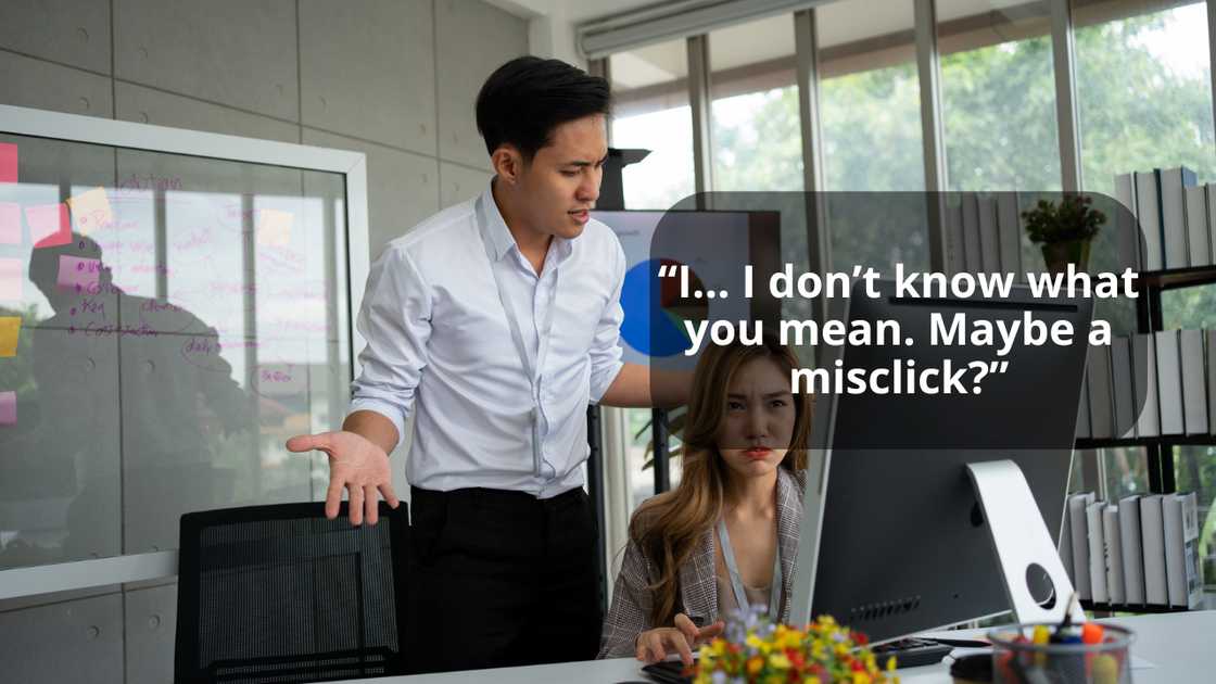 A boss and an employee having a confrontation