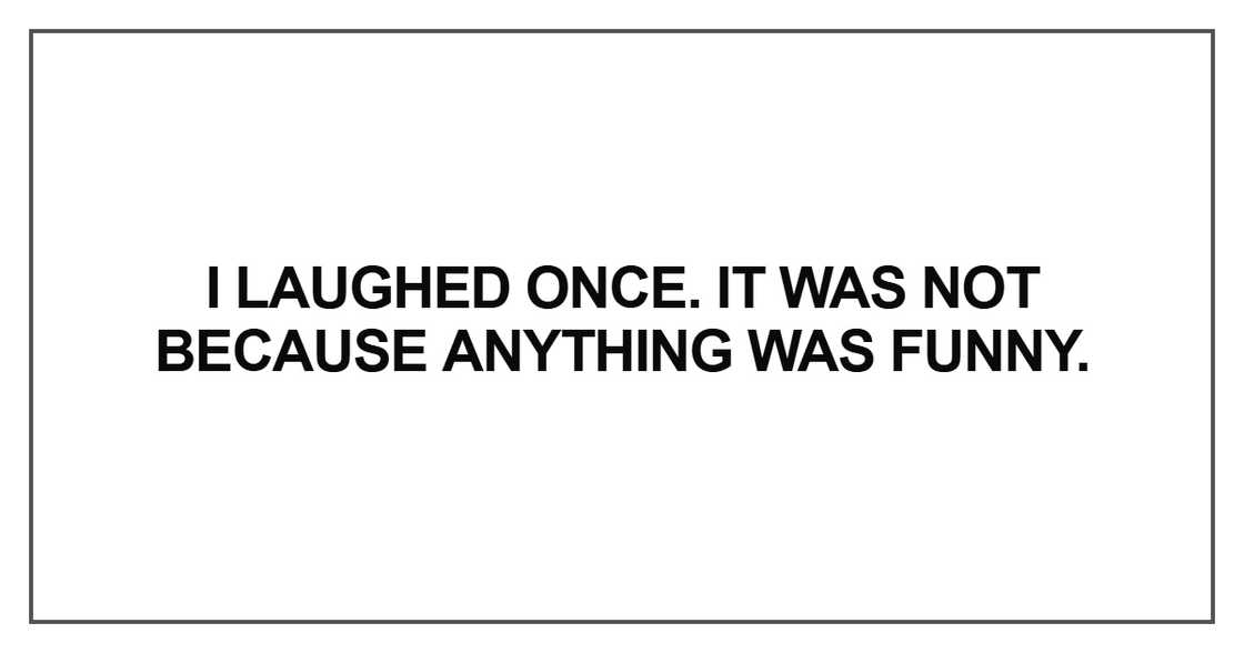I laughed once