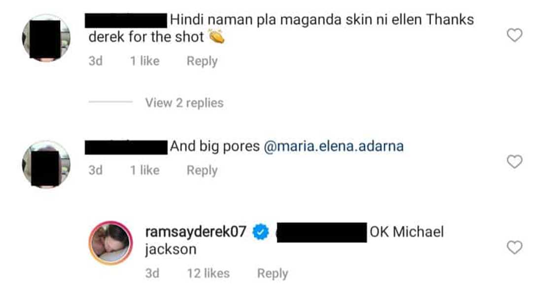 Derek Ramsay, tinawag na 'Michael Jackson' ang nam-bash ng pores ni Ellen Adarna Derek Ramsay, tinawag na 'Michael Jackson' ang nam-bash ng pores ni Ellen Adarna