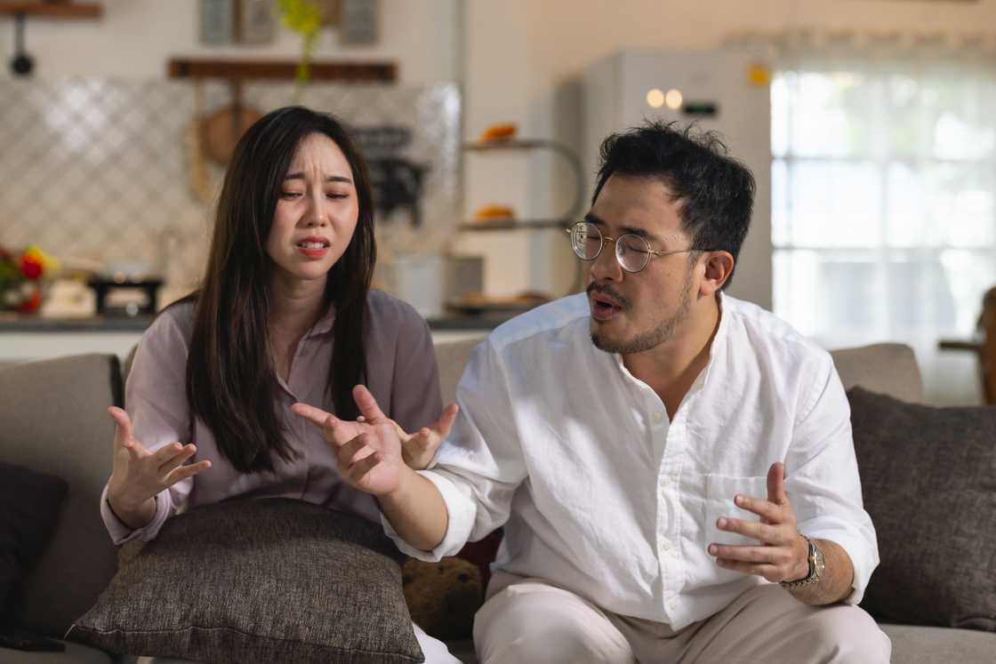 A young couple is arguing