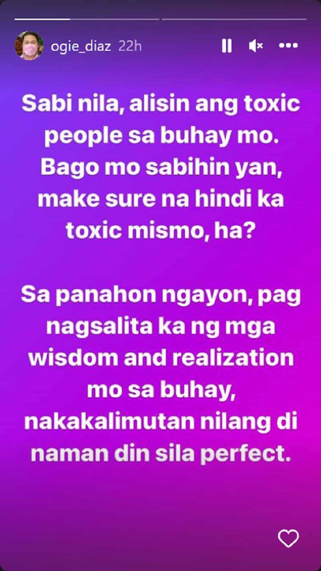 Ogie Diaz, nagpaalala sa mga taong magaling mag-advise: "Make sure di ka toxic mismo" Ogie Diaz, nagpaalala sa mga taong magaling mag-advise: "Make sure di ka toxic mismo"