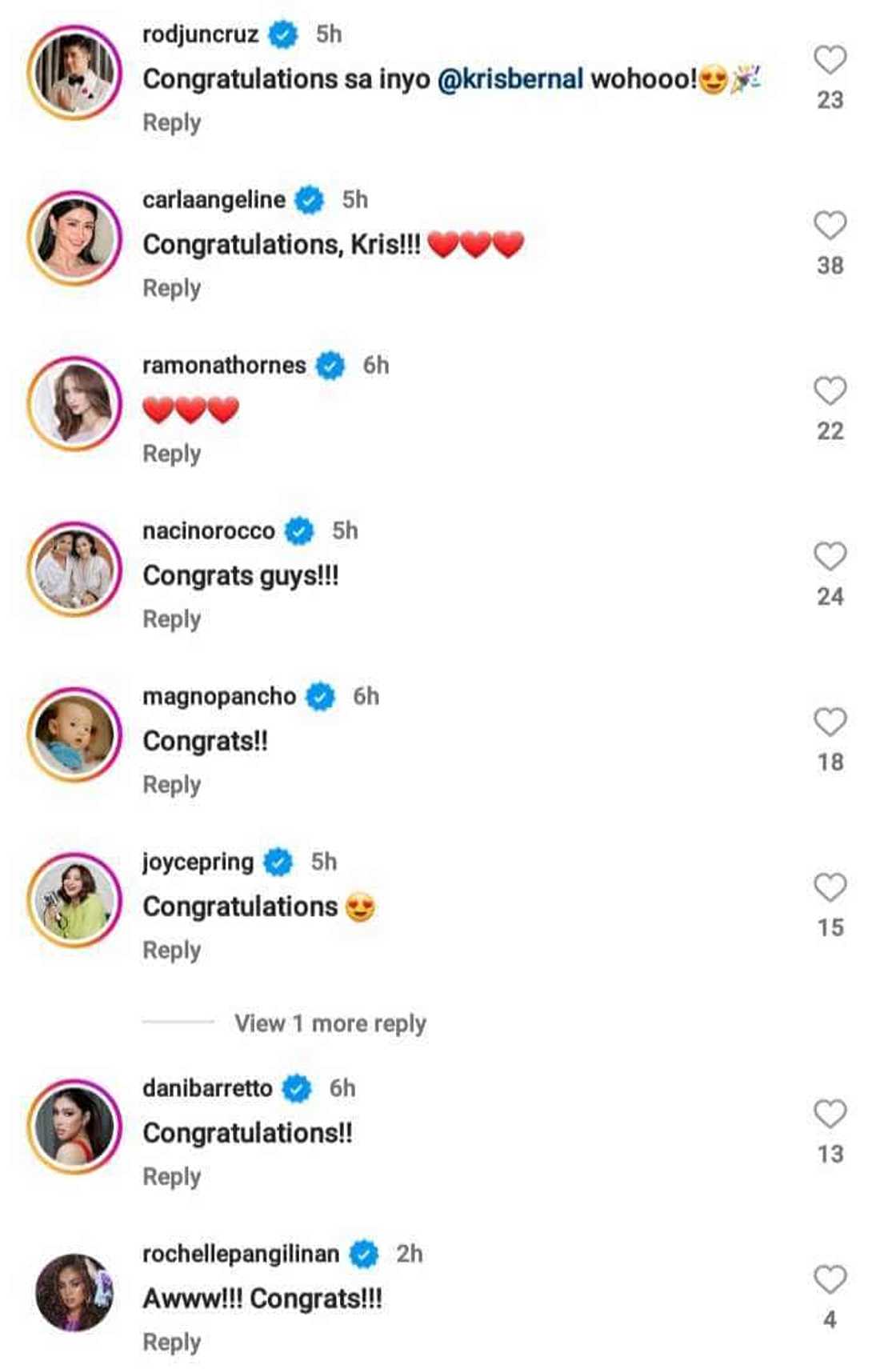 Celebrities react to Kris Bernal's pregnancy announcement: “Congratulations”