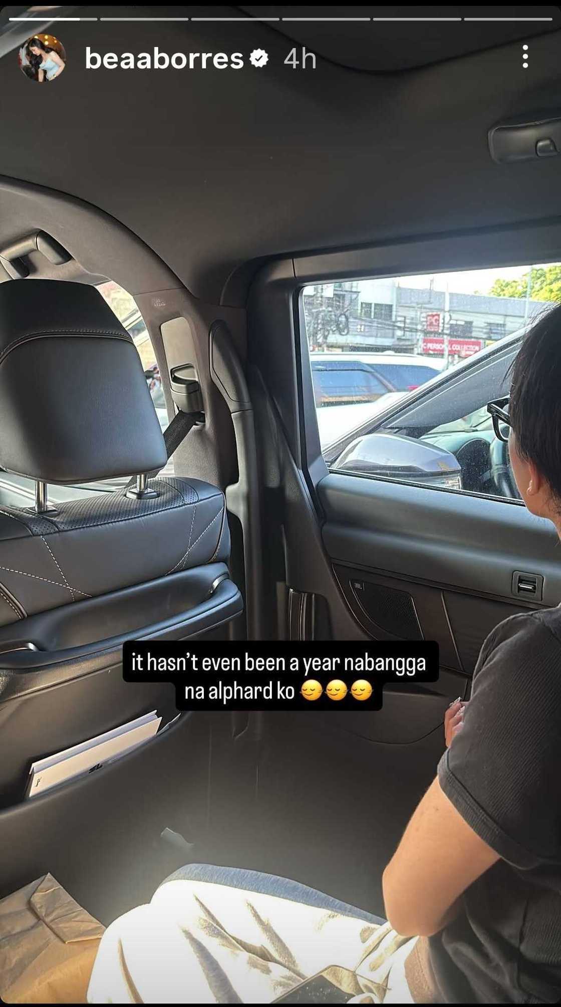 Bea Borres laments car accident: “It hasn't even been a year nabangga na alphard ko” Bea Borres laments car accident: “It hasn't even been a year nabangga na alphard ko”