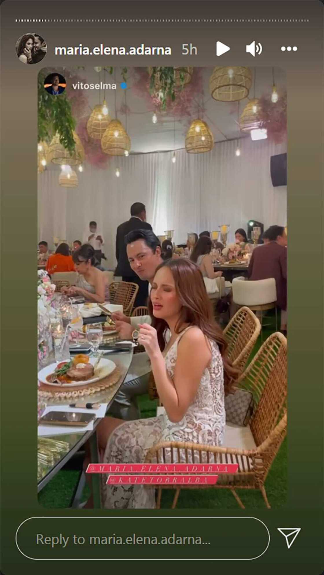 Ellen Adarna, napakanta sa sobrang saya sa reception habang enjoy na pinapanood ng asawang si Derek Ramsay