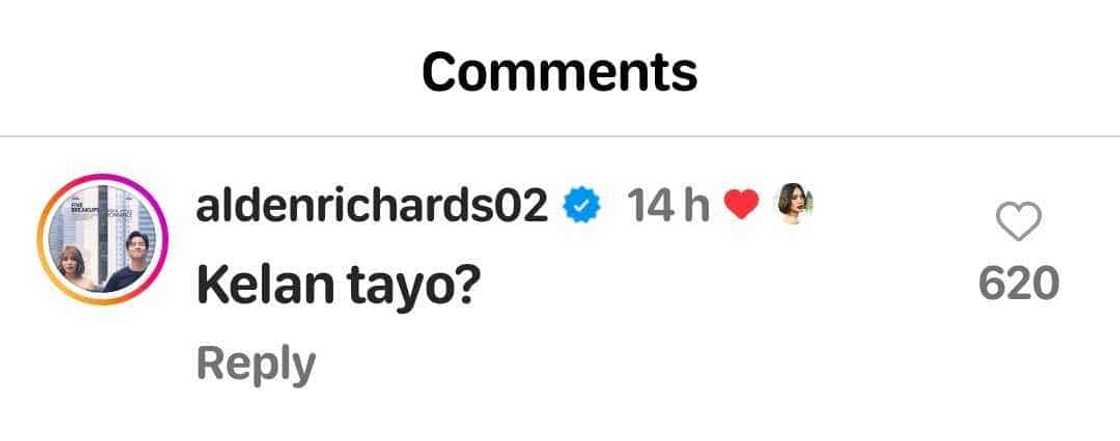 Alden Richards matapos suportahan ni Heart Evangelista ang movie niya: “Kelan tayo?” Alden Richards matapos suportahan ni Heart Evangelista ang movie niya: “Kelan tayo?”