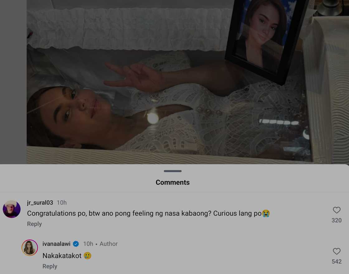 Ivana Alawi, sinagot ang tanong tungkol sa kanyang paghiga sa kabaong Ivana Alawi, sinagot ang tanong tungkol sa kanyang paghiga sa kabaong