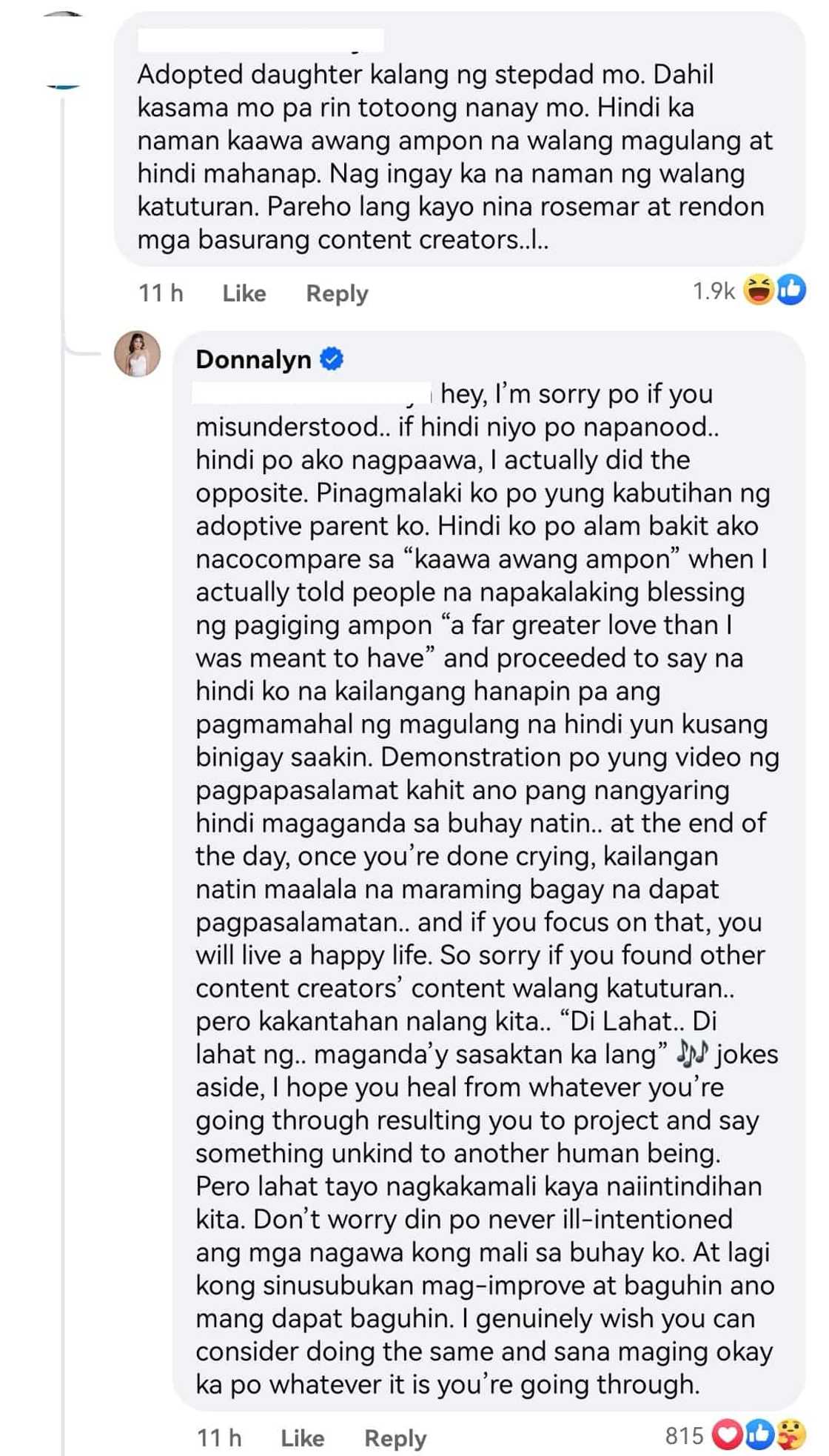 Photo: Screengrab from Donnalyn Bartolome Facebook via Fashion Pulis Photo: Screengrab from Donnalyn Bartolome Facebook via Fashion Pulis