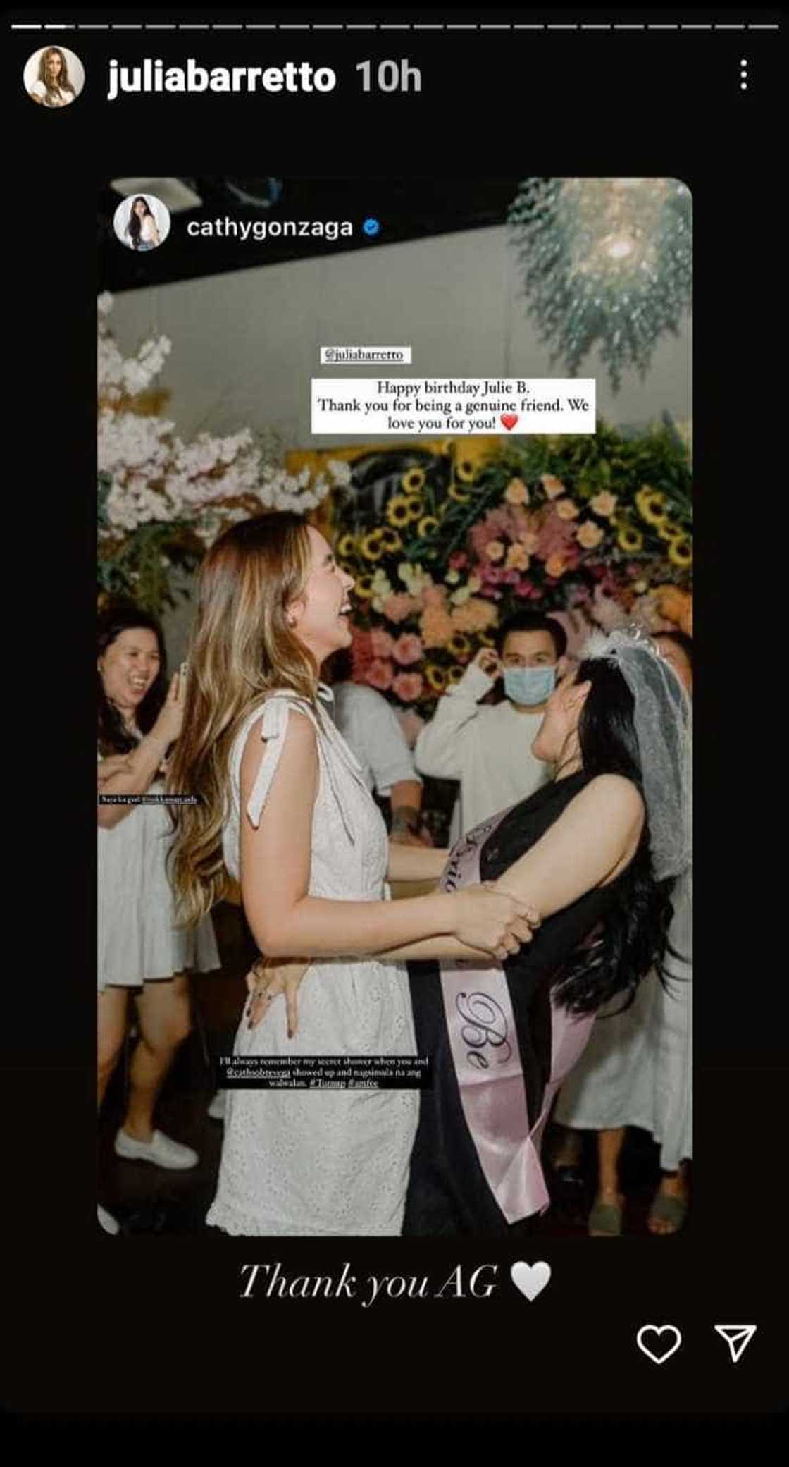 Alex Gonzaga thanks Julia Barretto for being a “genuine friend”