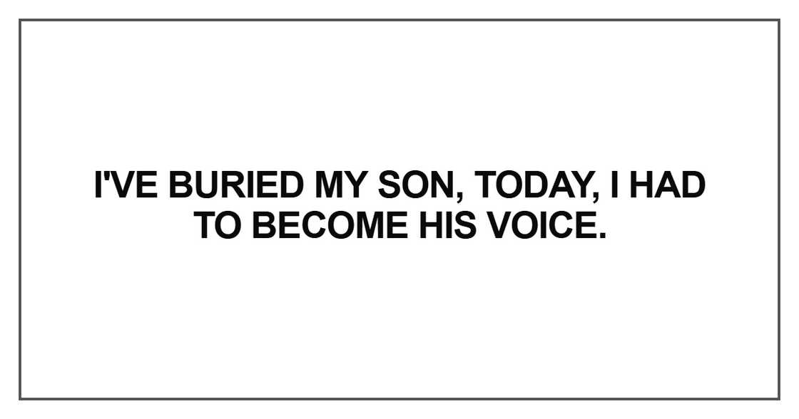 I've buried my son I've buried my son
