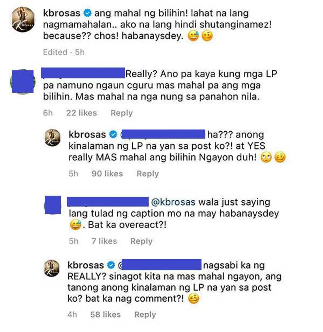 K Brosas slams netizen politicizing her “nagmamahalan” remark on commodities