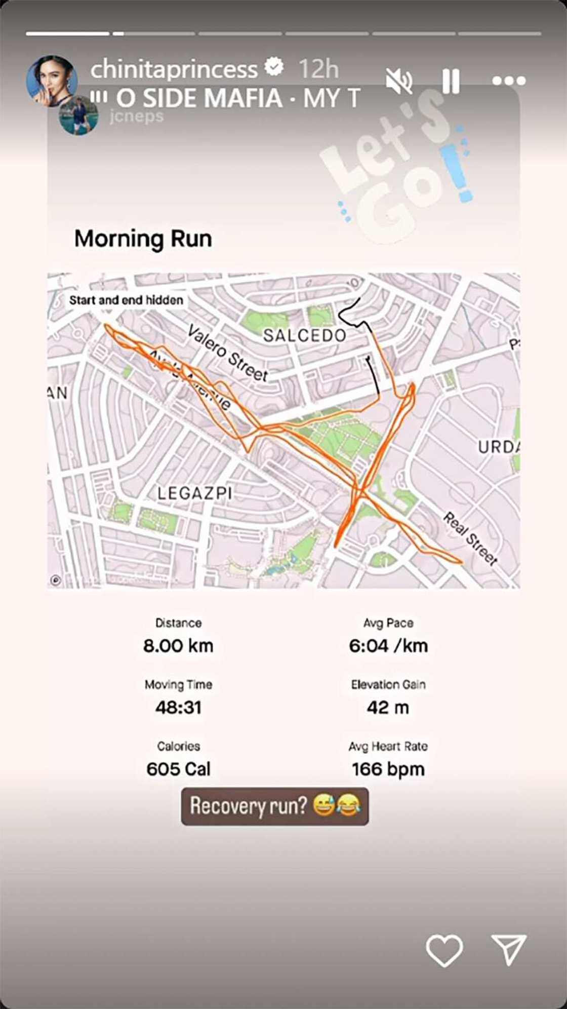 Kim Chiu, Paulo Avelino, ni-repost magkaparehong map ng “morning run”