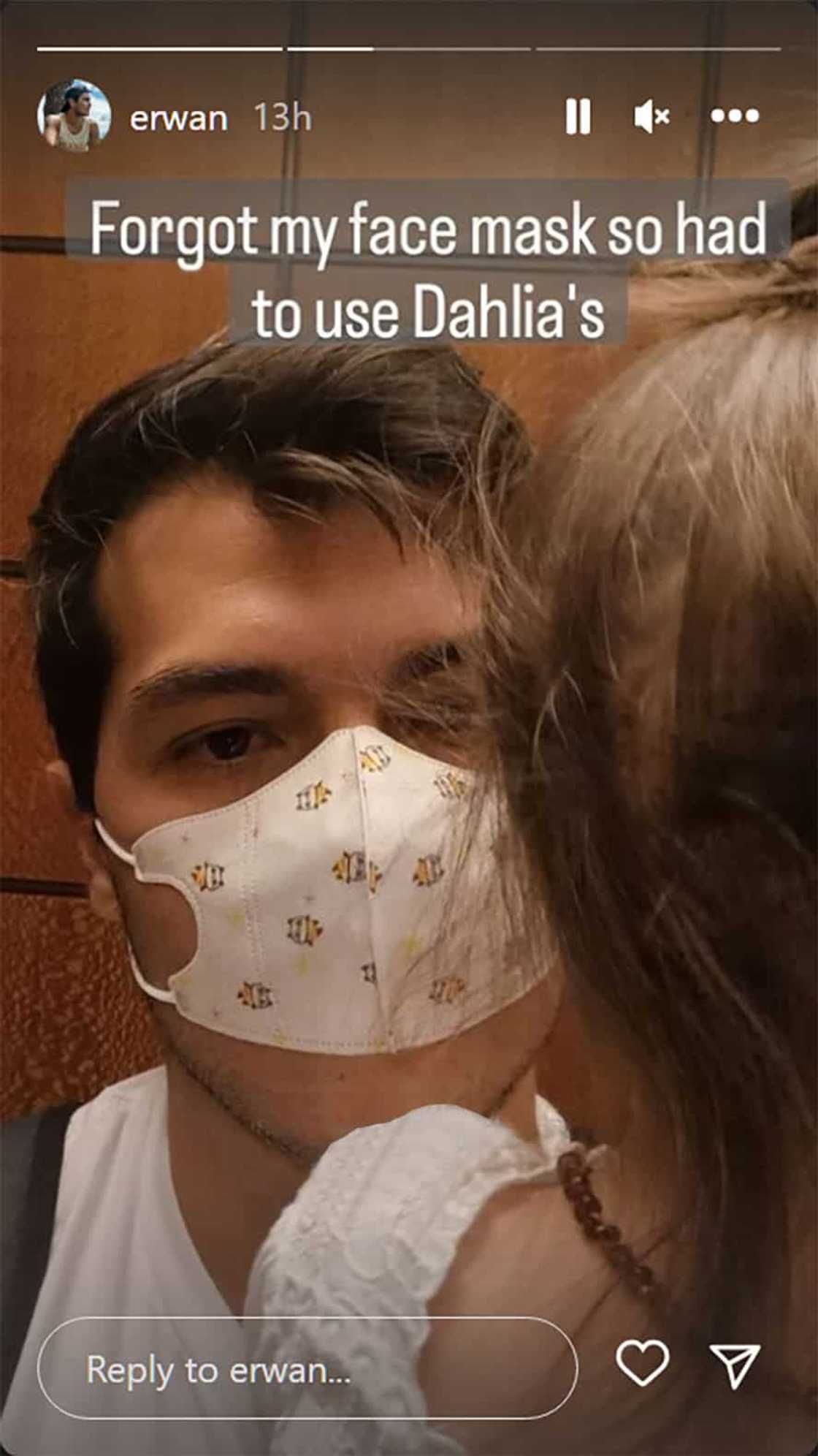 Erwan Heussaff, napagtripang gamitin facemask ni Dahlia: “So this is what a thong feels like”