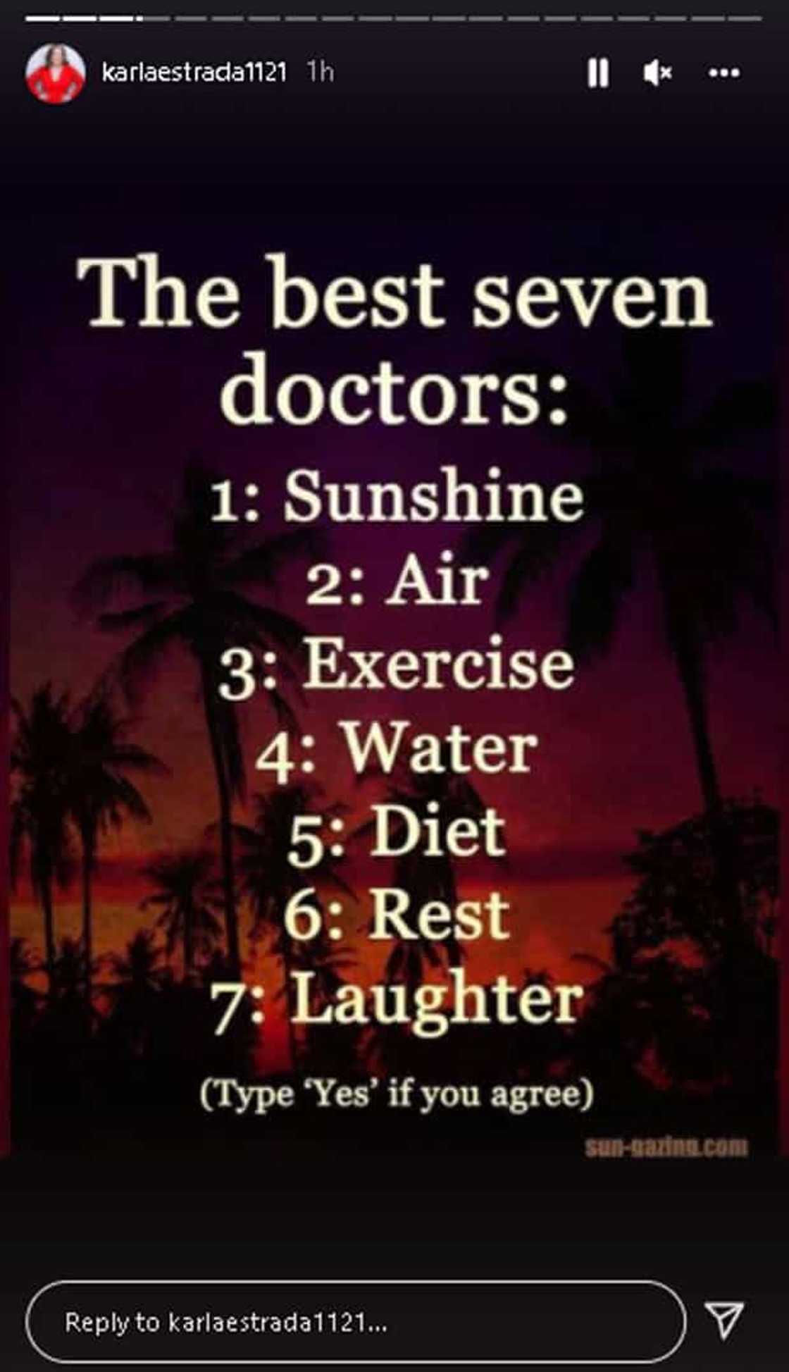 Karla Estrada shares the "best seven doctors" that everyone can have for free Karla Estrada shares the "best seven doctors" that everyone can have for free