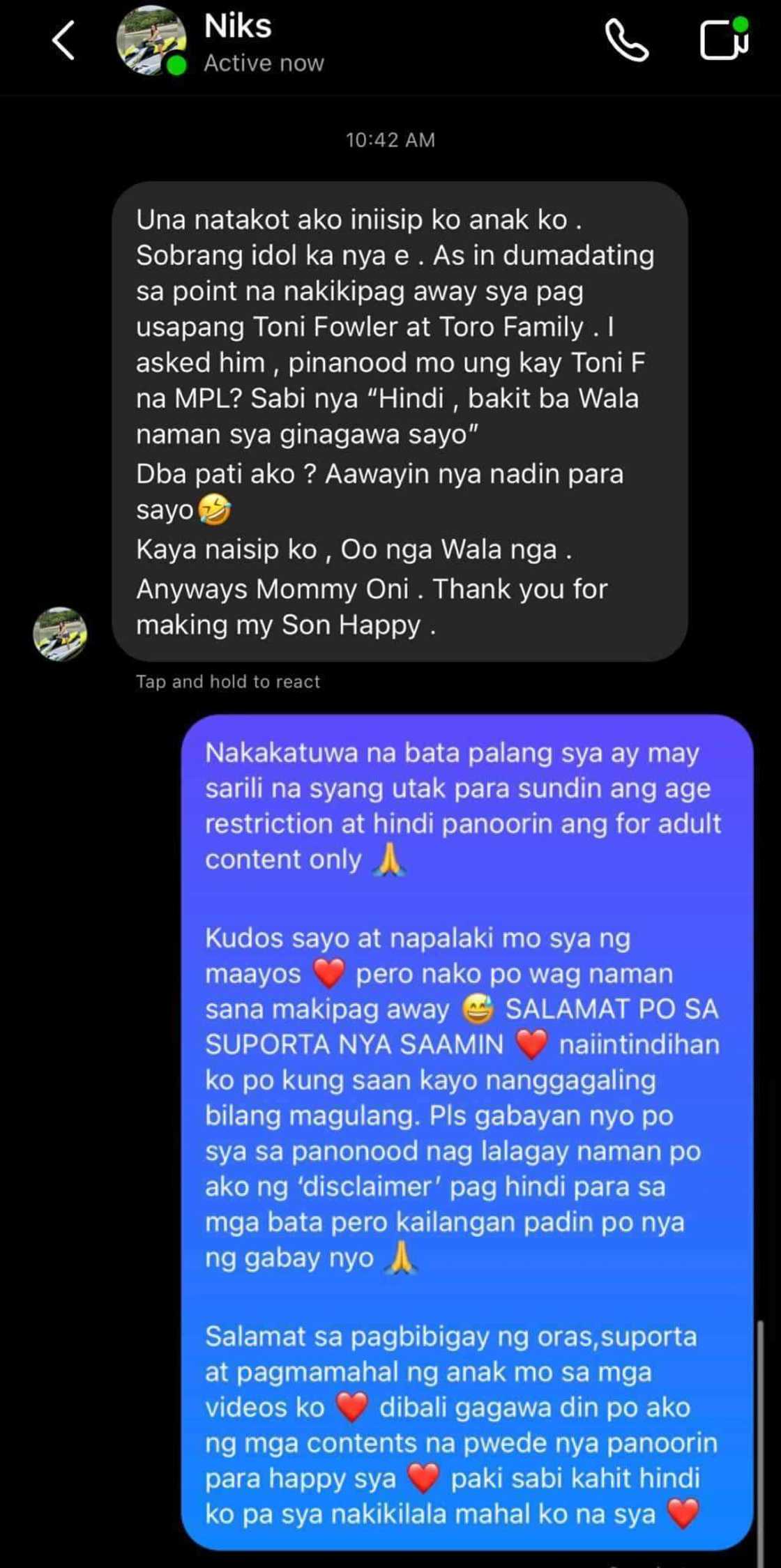 Toni Fowler, ipinakita ang convo nila ng isang netizen tungkol sa anak nito Toni Fowler, ipinakita ang convo nila ng isang netizen tungkol sa anak nito