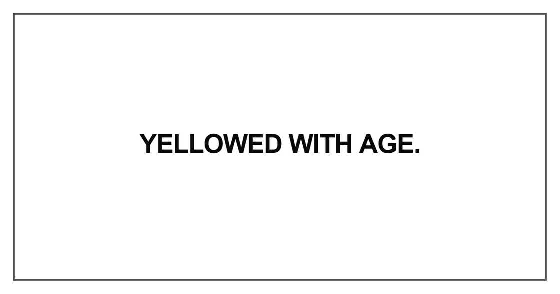 Yellowed with age Yellowed with age