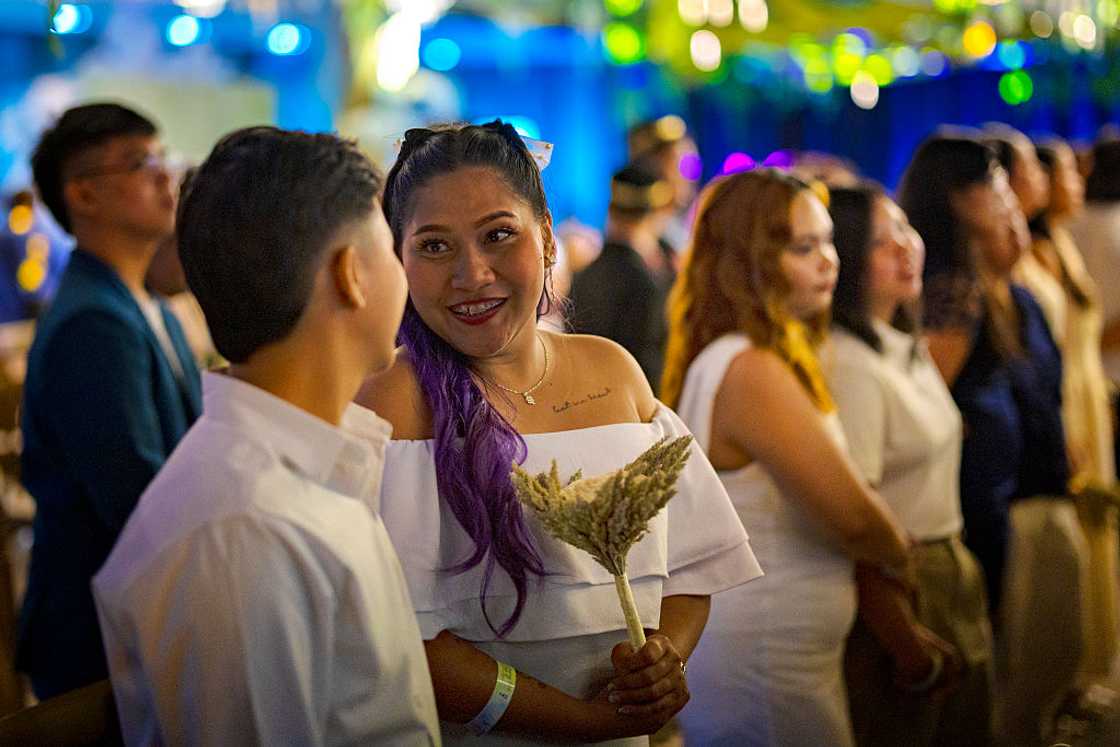 Couple out on a date.