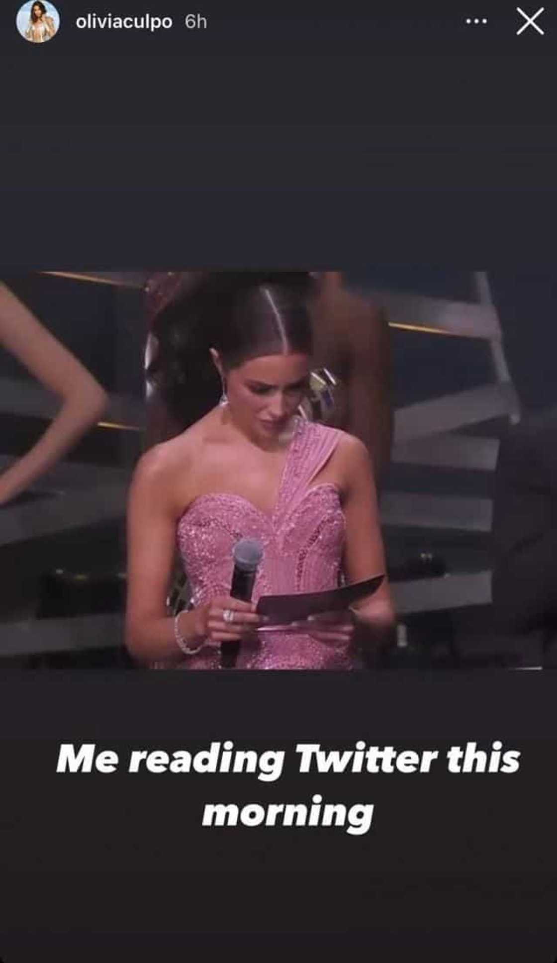 Olivia Culpo, nagpaliwanag tungkol sa kanyang viral 'confused face' sa 69th Miss Universe Olivia Culpo, nagpaliwanag tungkol sa kanyang viral 'confused face' sa 69th Miss Universe