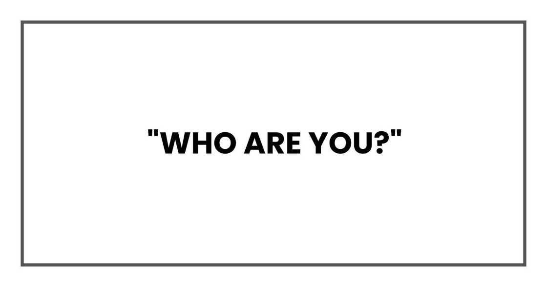 "Who are you?" "Who are you?"