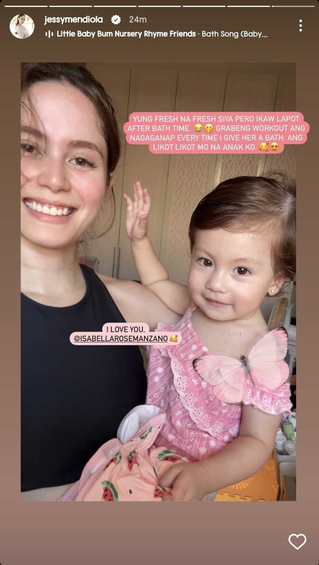 Jessy Mendiola, matapos paliguan si Baby Peanut: "Grabeng workout"