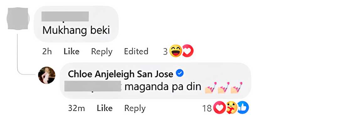 Chloe San Jose, sinagot ang "mukhang beki" comment ukol sa kanya Chloe San Jose, sinagot ang "mukhang beki" comment ukol sa kanya