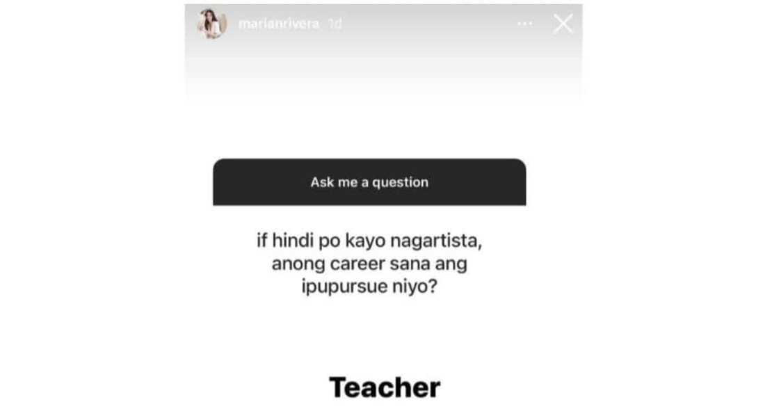Marian Rivera, inaming gustong maging teacher kung di naging artista Marian Rivera, inaming gustong maging teacher kung di naging artista