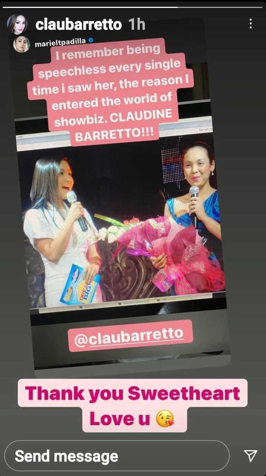 Claudine Barretto, nagpasalamat sa pagtingala sa kanya ni Mariel Padilla Claudine Barretto, nagpasalamat sa pagtingala sa kanya ni Mariel Padilla
