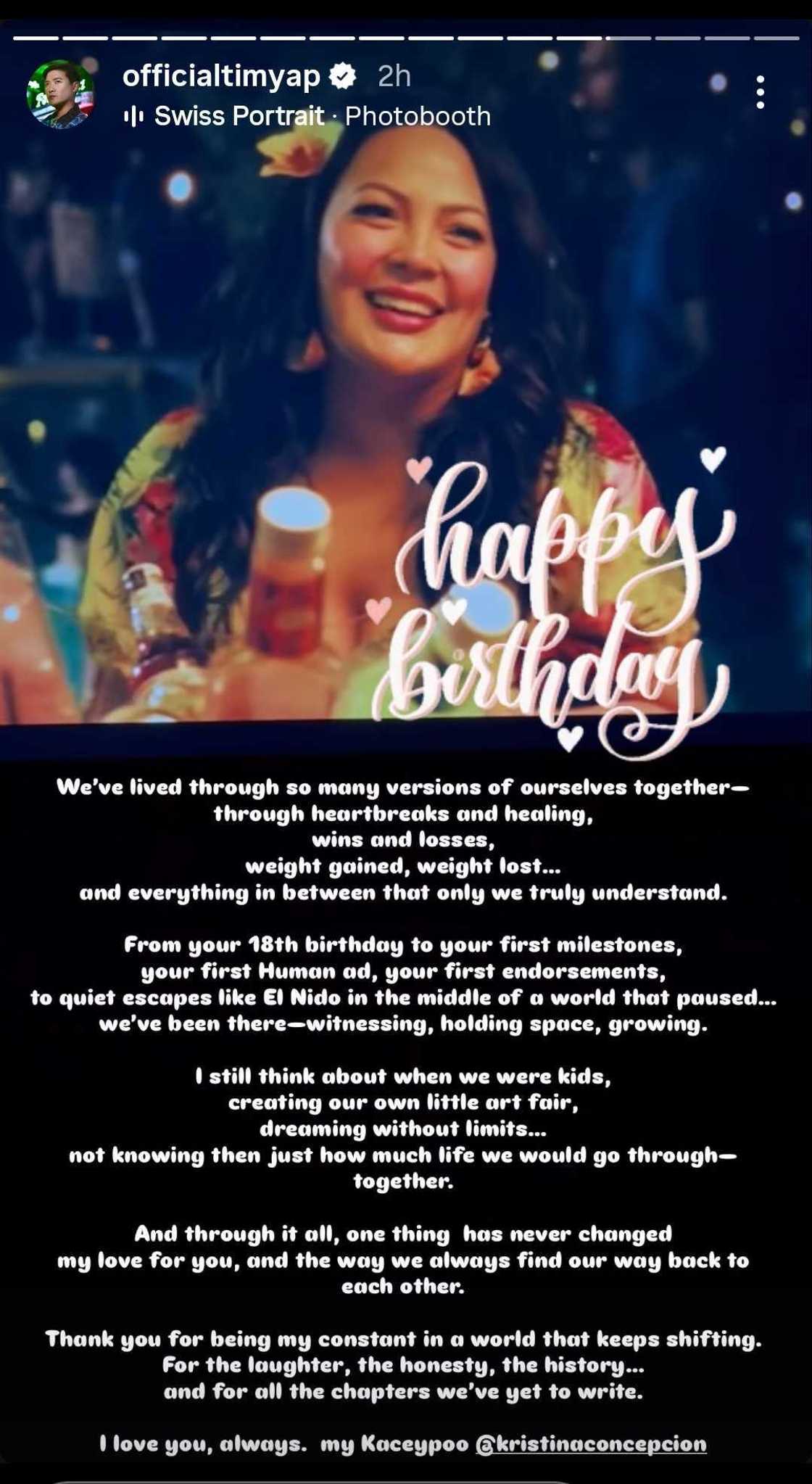 Tim Yap honors KC Concepcion on her birthday with reflections on their friendship Tim Yap honors KC Concepcion on her birthday with reflections on their friendship