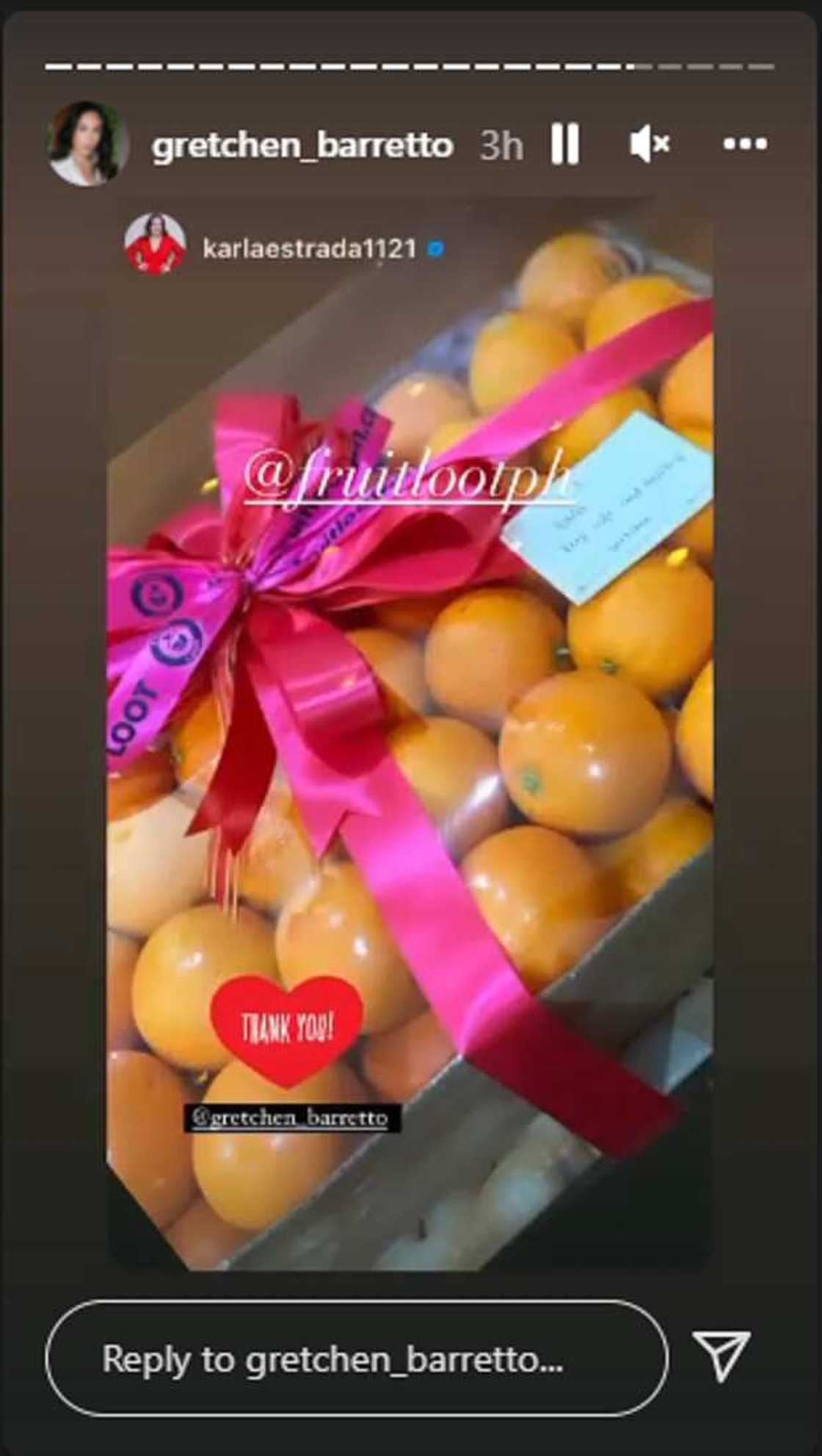 Karla Estrada, pinasalamatan si Gretchen Barretto sa mga regalong ipinadala nito sa kanya Karla Estrada, pinasalamatan si Gretchen Barretto sa mga regalong ipinadala nito sa kanya