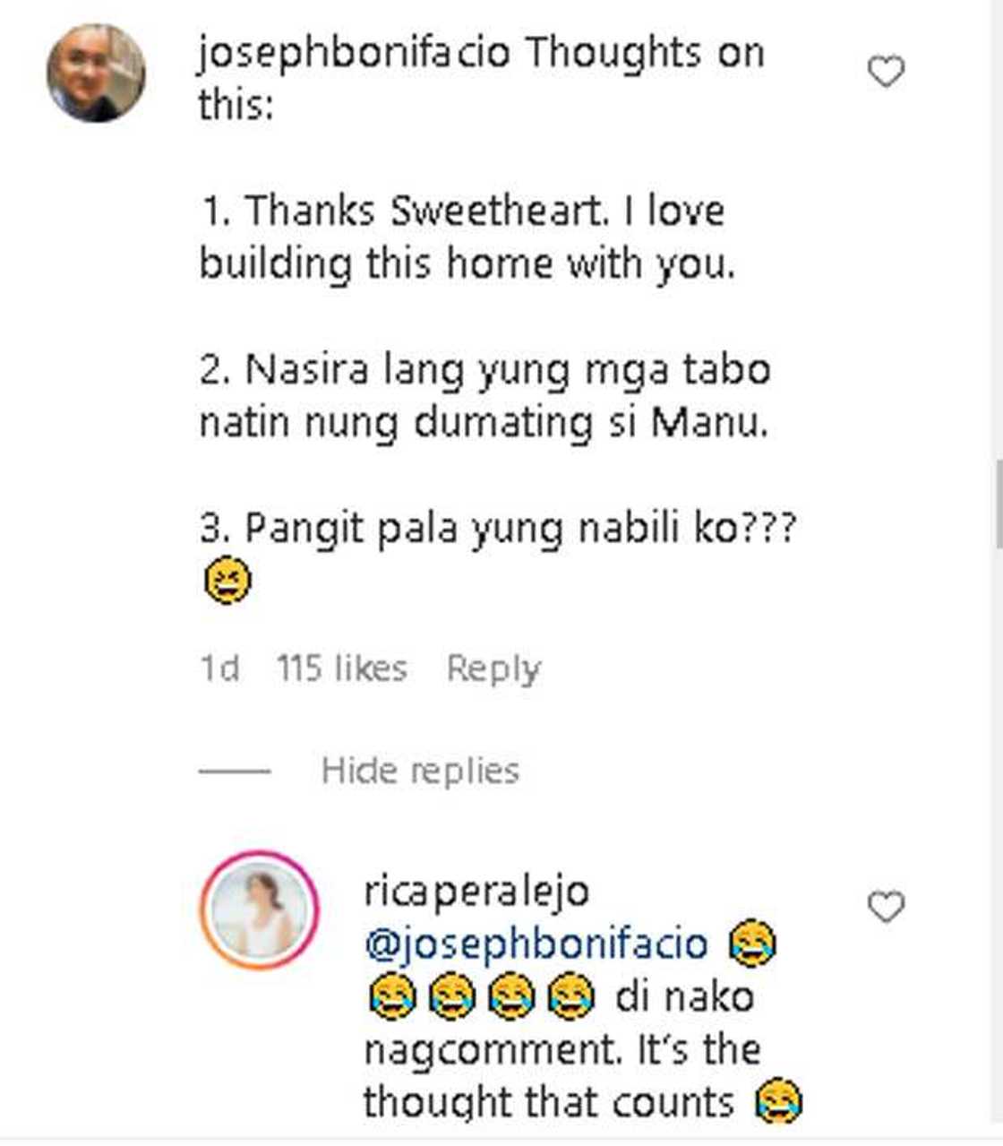 Asawa ni Rica Peralejo, nag-react sa post ng aktres tungkol sa tabo: "Pangit nabili ko?" Asawa ni Rica Peralejo, nag-react sa post ng aktres tungkol sa tabo: "Pangit nabili ko?"