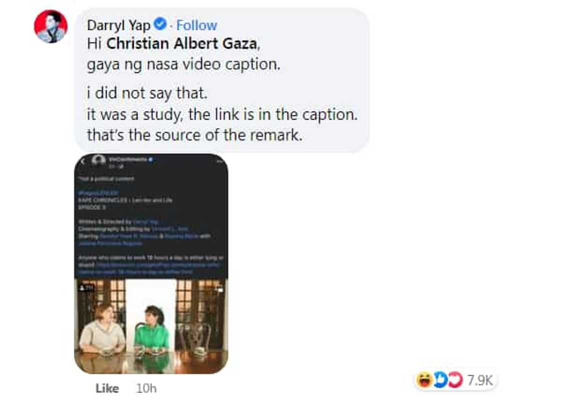 Darryl Yap, dinepensahan ang sarili matapos leksyunan ni Xian Gaza ukol sa ‘18 hours a day’ video Darryl Yap, dinepensahan ang sarili matapos leksyunan ni Xian Gaza ukol sa ‘18 hours a day’ video