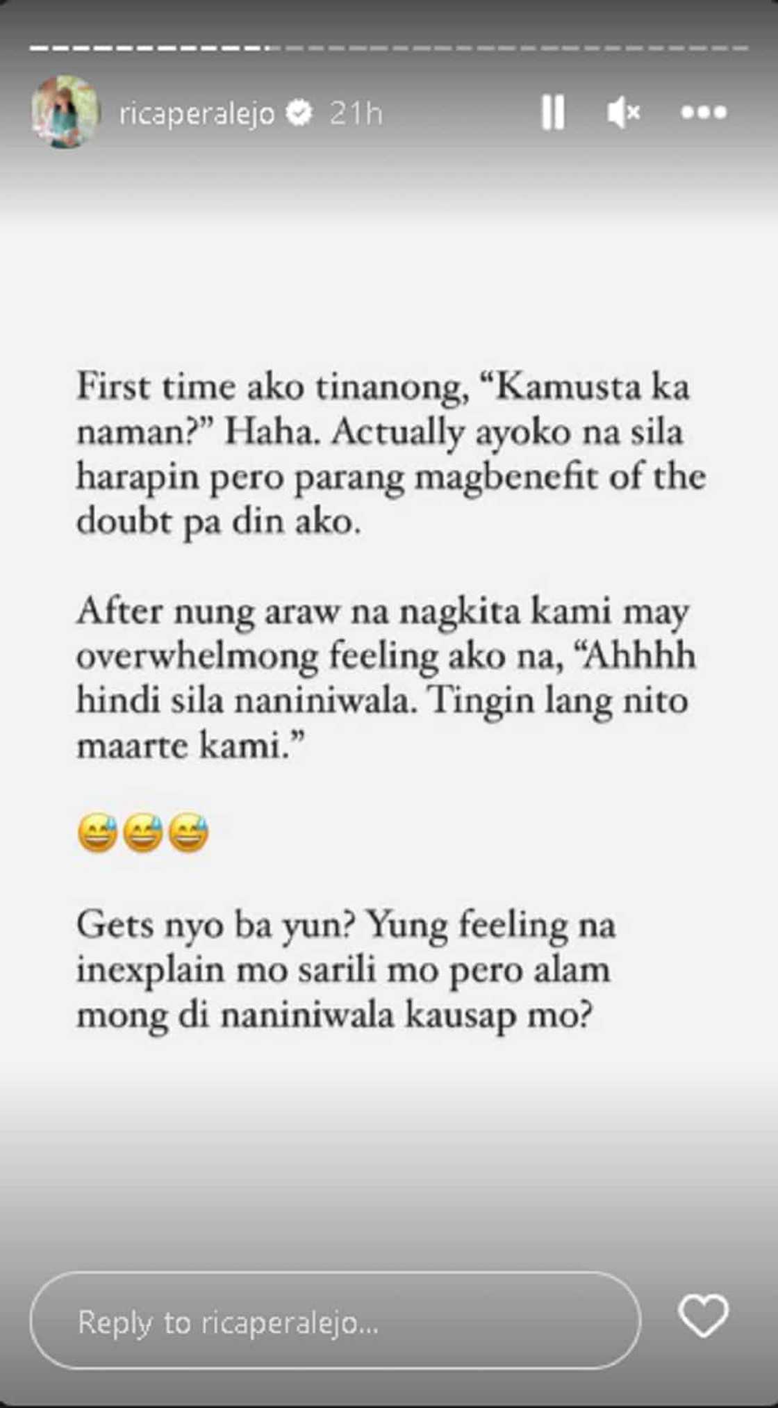 Rica Peralejo, nagpakawala ng malalim na hugot sa socmed: “Di pala sila friend. Mga maritess lang sila" Rica Peralejo, nagpakawala ng malalim na hugot sa socmed: “Di pala sila friend. Mga maritess lang sila"