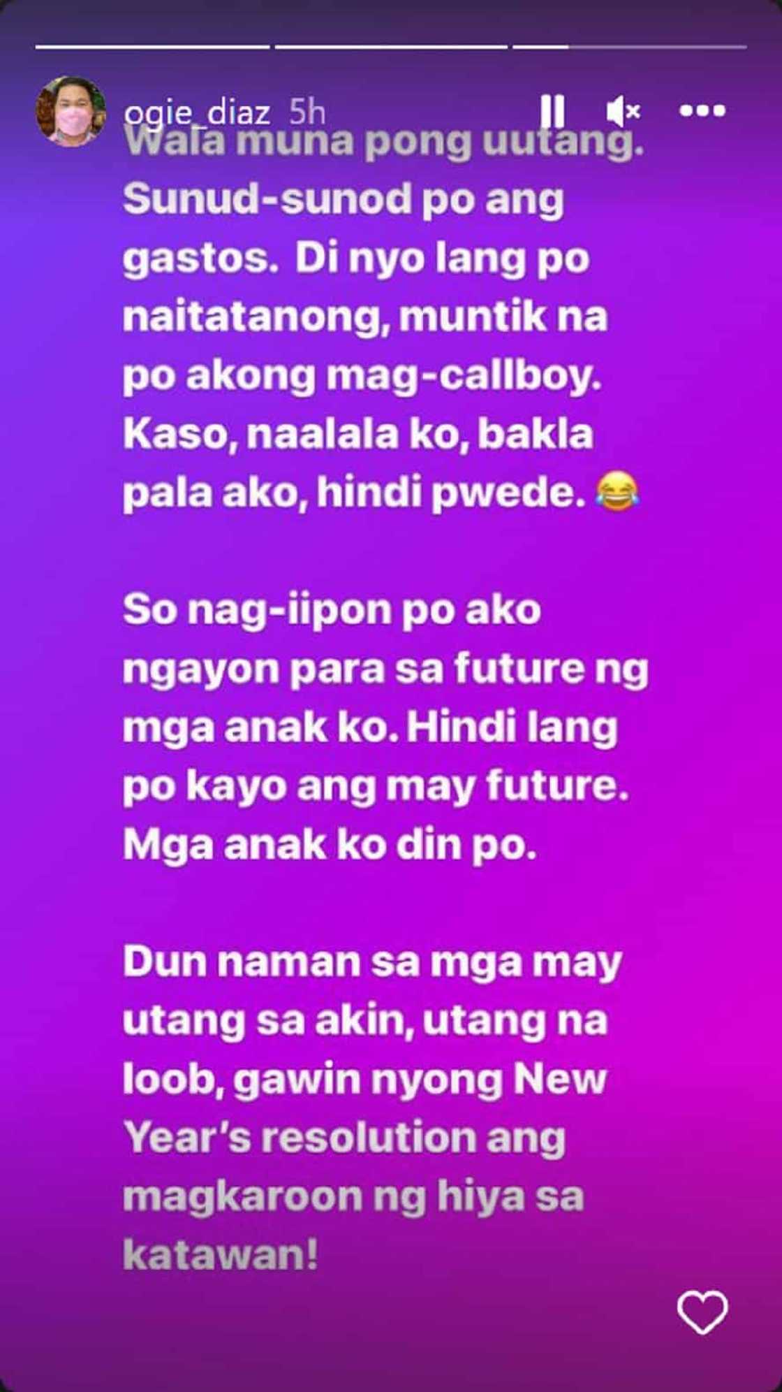 Ogie Diaz, mensahe sa mga umutang sa kanya sa New Year: “Magkaroon ng hiya sa katawan” Ogie Diaz, mensahe sa mga umutang sa kanya sa New Year: “Magkaroon ng hiya sa katawan”