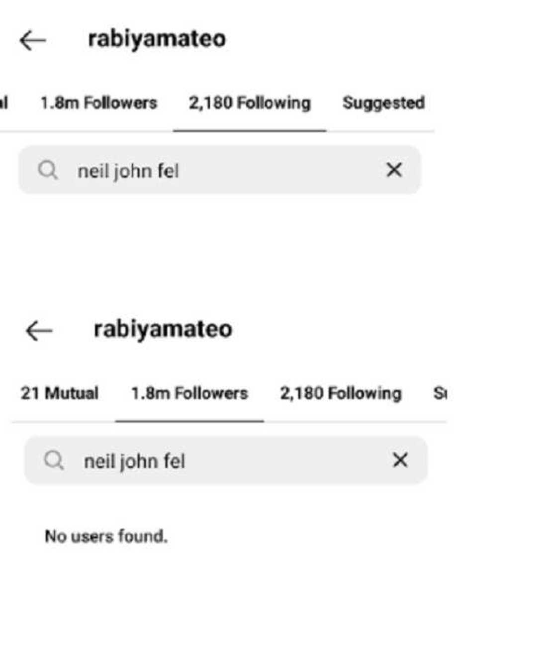 Rabiya Mateo & Neil Salvacion unfollow each other on IG; netizens get worried Rabiya Mateo & Neil Salvacion unfollow each other on IG; netizens get worried