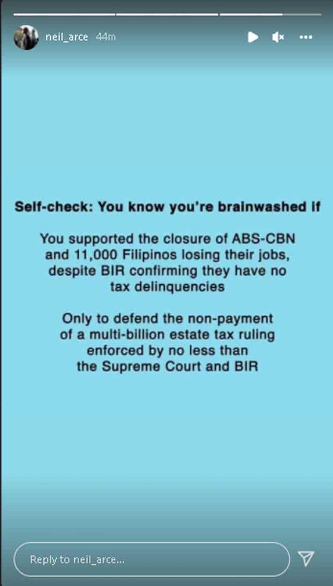 Neil Arce, naglabas ng hugot laban sa dumidepensa sa di nagbayad ng estate tax: “You know you're brainwashed”