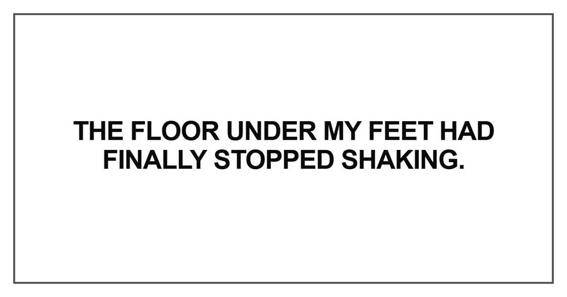 The floor under my feet had finally stopped