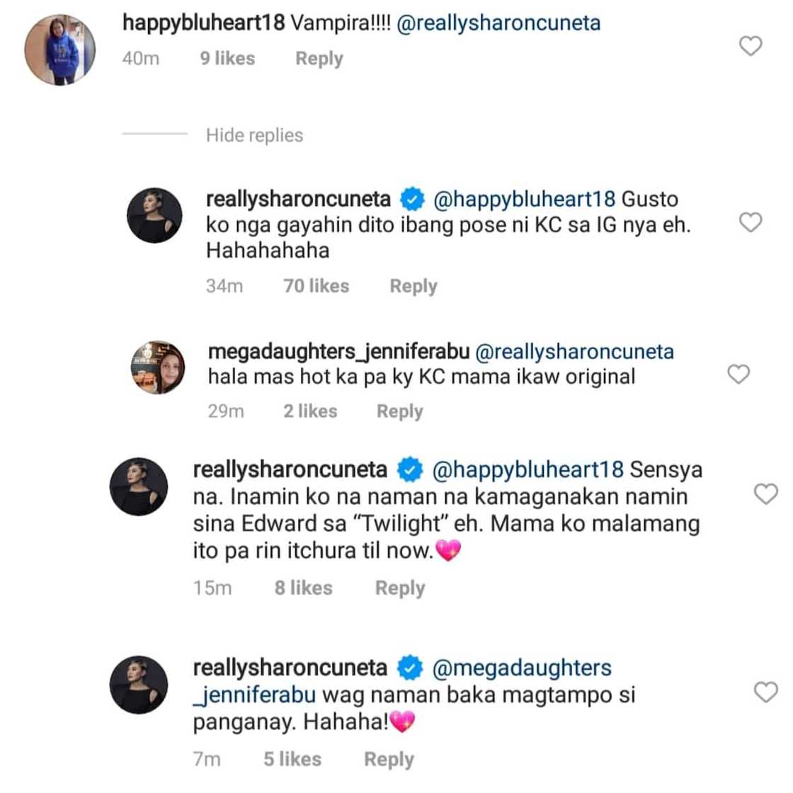 Sharon Cuneta tries to copy pose of KC Concepcion in swimsuit Sharon Cuneta tries to copy pose of KC Concepcion in swimsuit