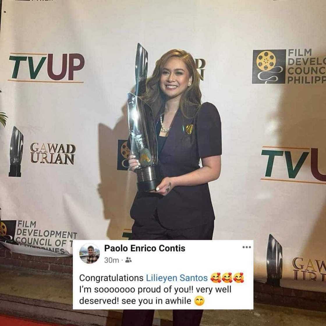 Paolo Contis, proud kay Yen Santos sa Best Actress award nito; "See you in awhile"