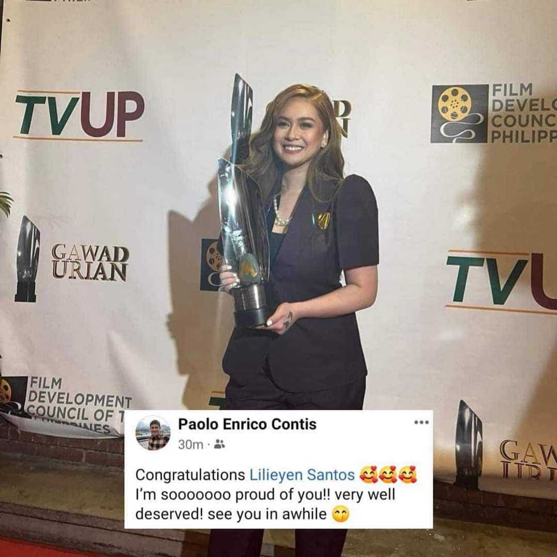 Paolo Contis, proud kay Yen Santos sa Best Actress award nito; "See you in awhile" Paolo Contis, proud kay Yen Santos sa Best Actress award nito; "See you in awhile"