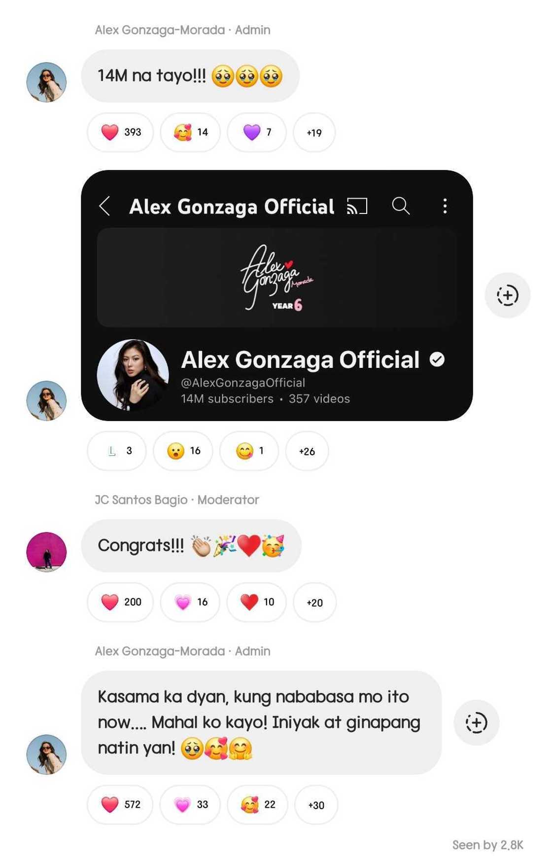 Alex Gonzaga reaches new susbcriber count: "Iniyak at ginapang natin yan" Alex Gonzaga reaches new susbcriber count: "Iniyak at ginapang natin yan"