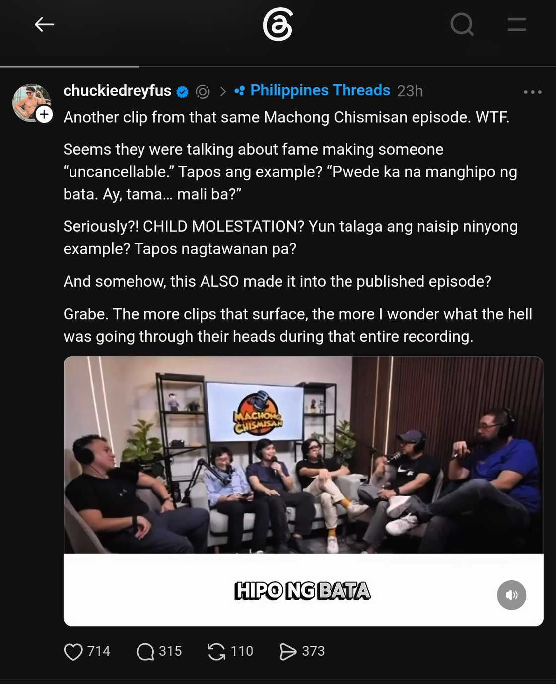 Screenshot from @chuckiedreyfus on Threads Screenshot from @chuckiedreyfus on Threads