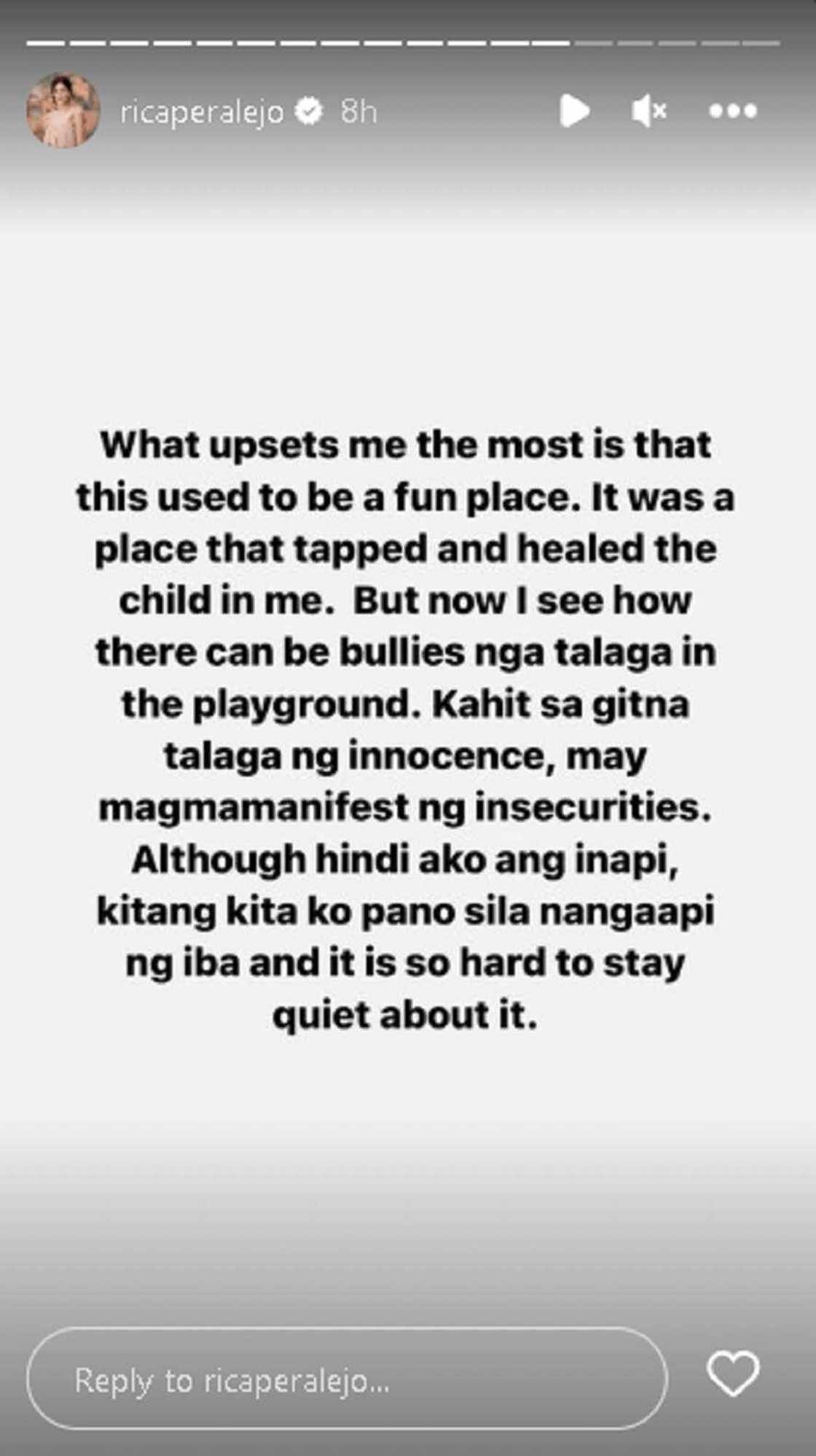 Rica Peralejo, ipinapanalangin na lang mga bullies kahit asar na siya sa kanila: “Pray for their healing” Rica Peralejo, ipinapanalangin na lang mga bullies kahit asar na siya sa kanila: “Pray for their healing”